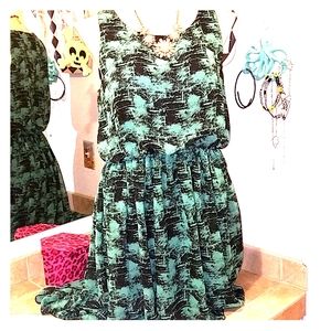 Soprano green & black punk rock dress L sleeveless